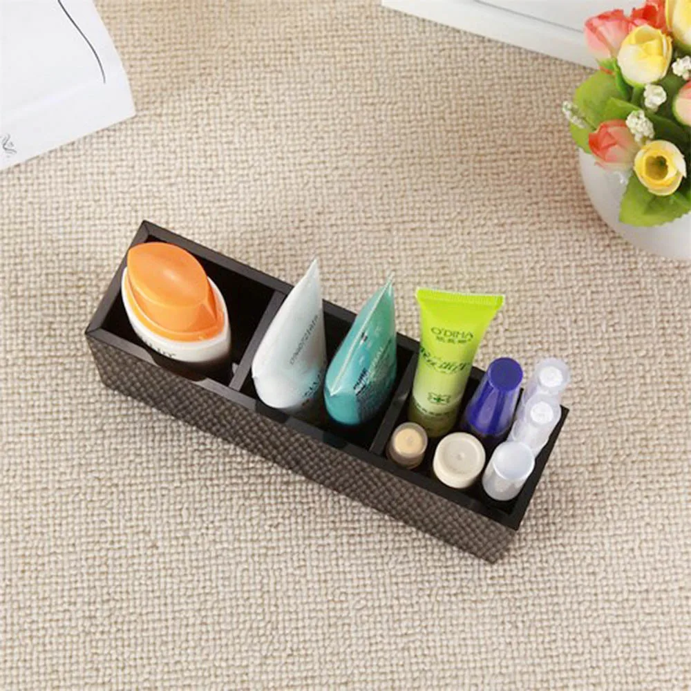 

Makeup Brush Holder Strong 3-grid Cosmetics Brush Tool Organizer for Dresser Bathroom Desktop