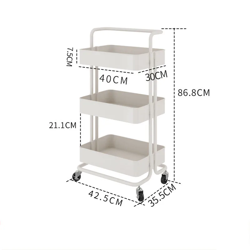 Полка органайзер для хранения на колесиках 3 уровня|Подставки и стеллажи| |