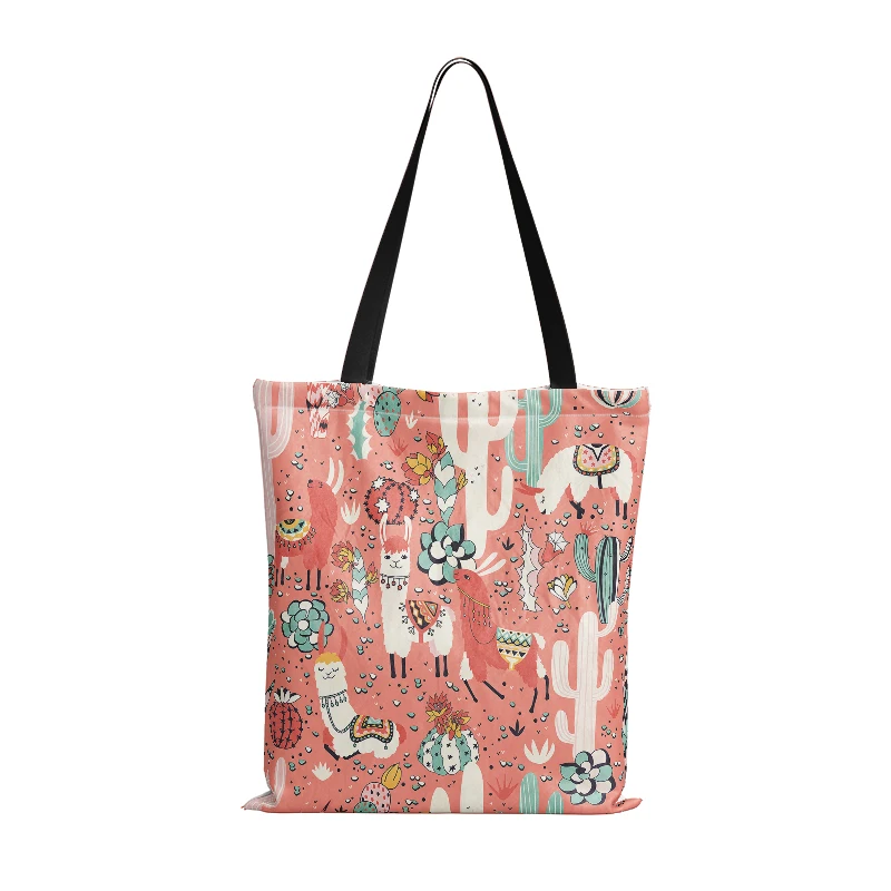 Модная Милая тканевая сумка-шоппер из альпаки для женщин складная многоразовая