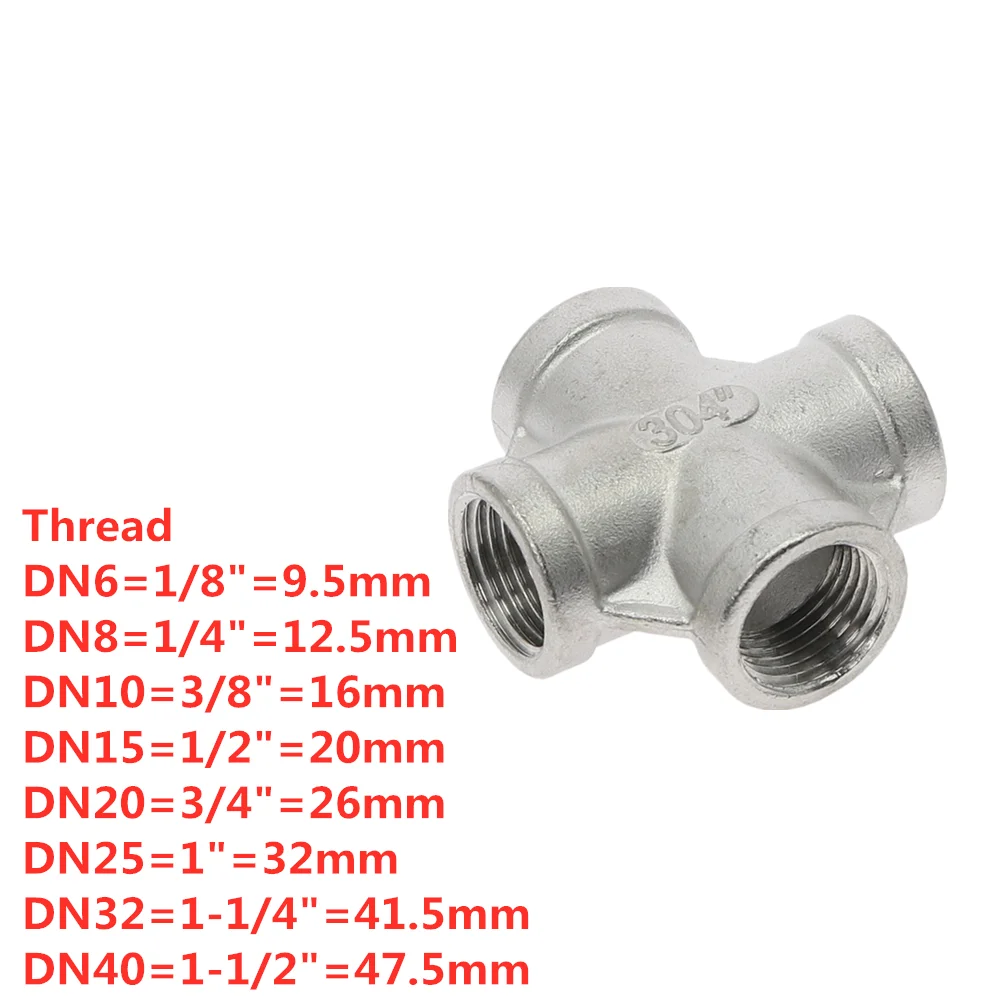Поперечный Тип 4 способа F/F резьбовые 1/4 &quot3/8&quot 1/2 &quot3/4&quot фитинги из нержавеющей