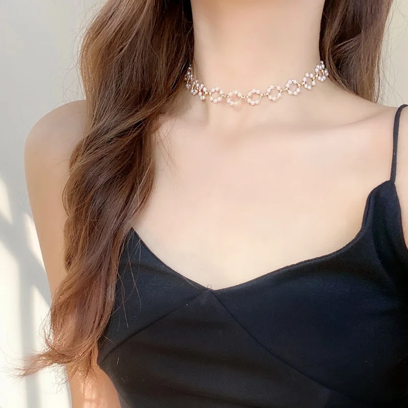 Новое жемчужное ожерелье круглая Геометрическая Элегантность Темперамент