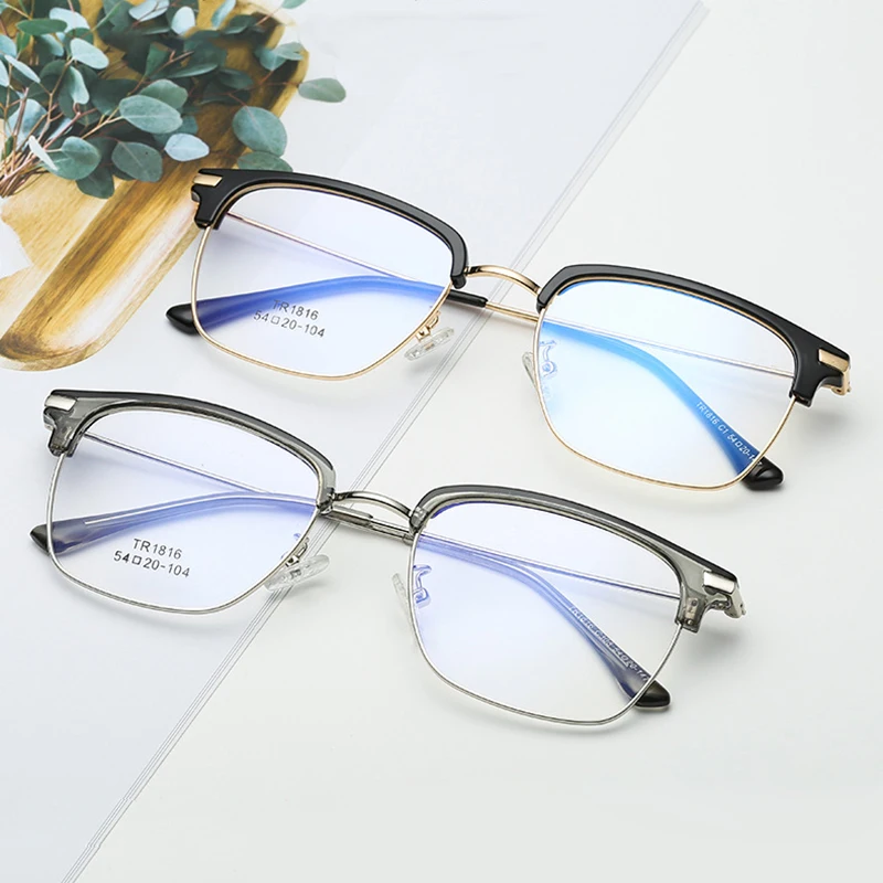 Готовые классические мужские и женские очки для ботаника с прозрачными линзами