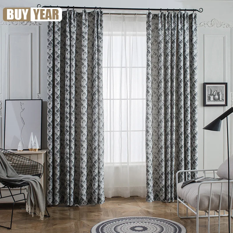 Современные жаккардовые шторы из хлопка и льна для гостиной столовой спальни |