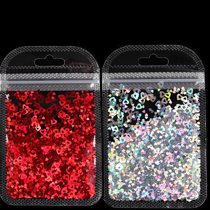 

2Pack Mixed Heart Sequins Nail Sticker Resin Filling Sequins Diy Uv Resin Epoxy Mold Filler Nail Art Decor Crafts Jewelry Making