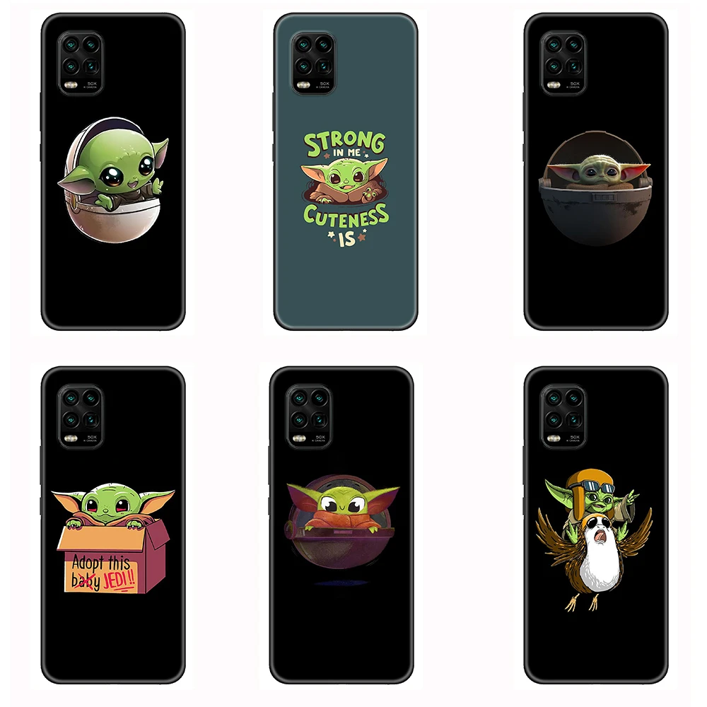 Милый детский чехол Yoda для Xiaomi 10 Lite ТПУ силиконовый черный милый мультяшный