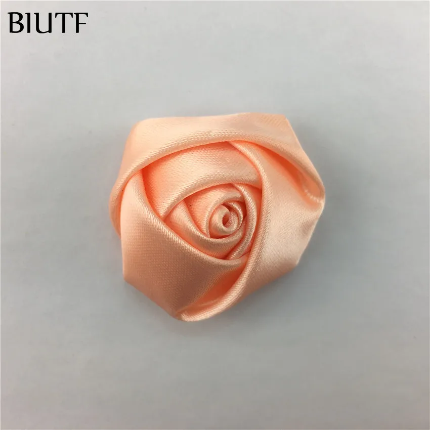 10 шт./лот 4 см свернутый сатиновый бутон розы с заколкой для волос детский