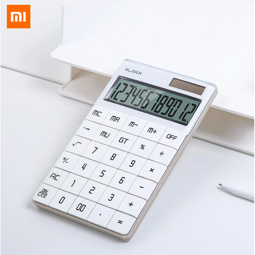 Xiaomi NUSIGN калькулятор широкоформатный Двойной источник питания школьные учебные канцелярские принадлежности инструмент для подсчета офиса для умного дома
