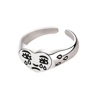 creative jewelry love tears crying face ring male and female personality retro mood sad expression rings for women gothic