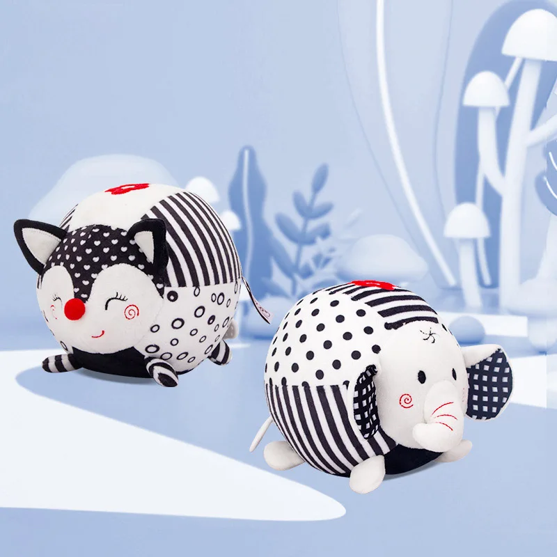 

Baby Rattles Toy Cars Soft Plush Doll Baby Teether Hand Grasping Ball Toys Early Educational Vision Training Baby Ball Plush Toy