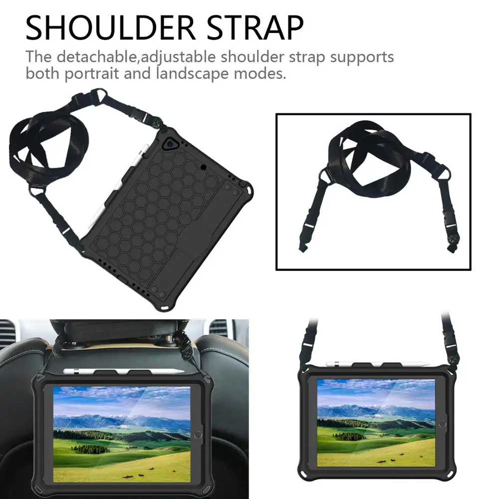 Чехол для iPad 2019 9 7 дюйма 6 и поколения Pro 10 2 Air 3 1 с лотком ручек ремешком на руку