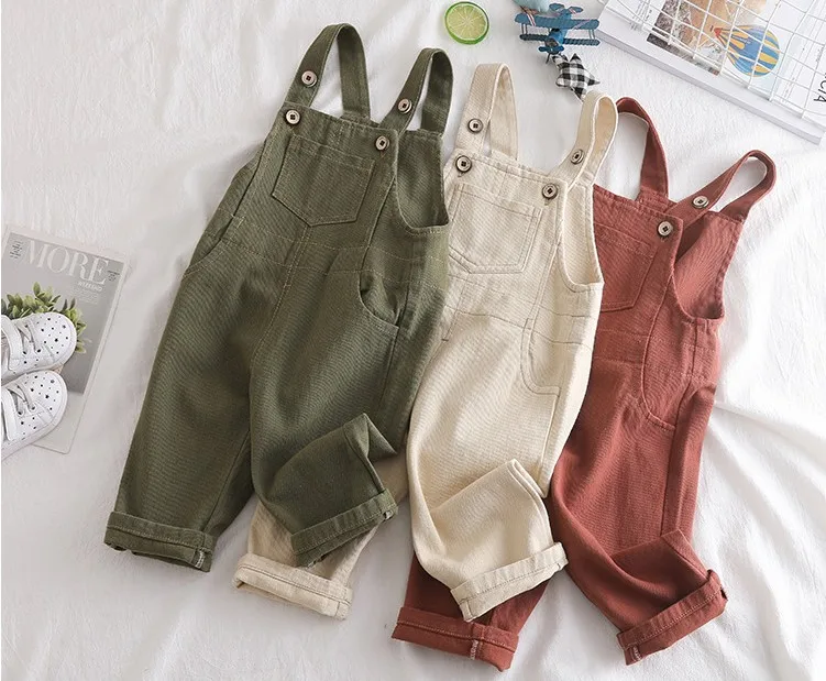 Детский хлопковый комбинезон для мальчиков и девочек ростом 80 100 см на осень