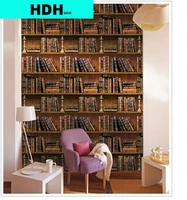 hdhome bookshelf peel and stick wallpaper wood grain prepasted vintage self adhesive waterproof wallpaper roll for home decor