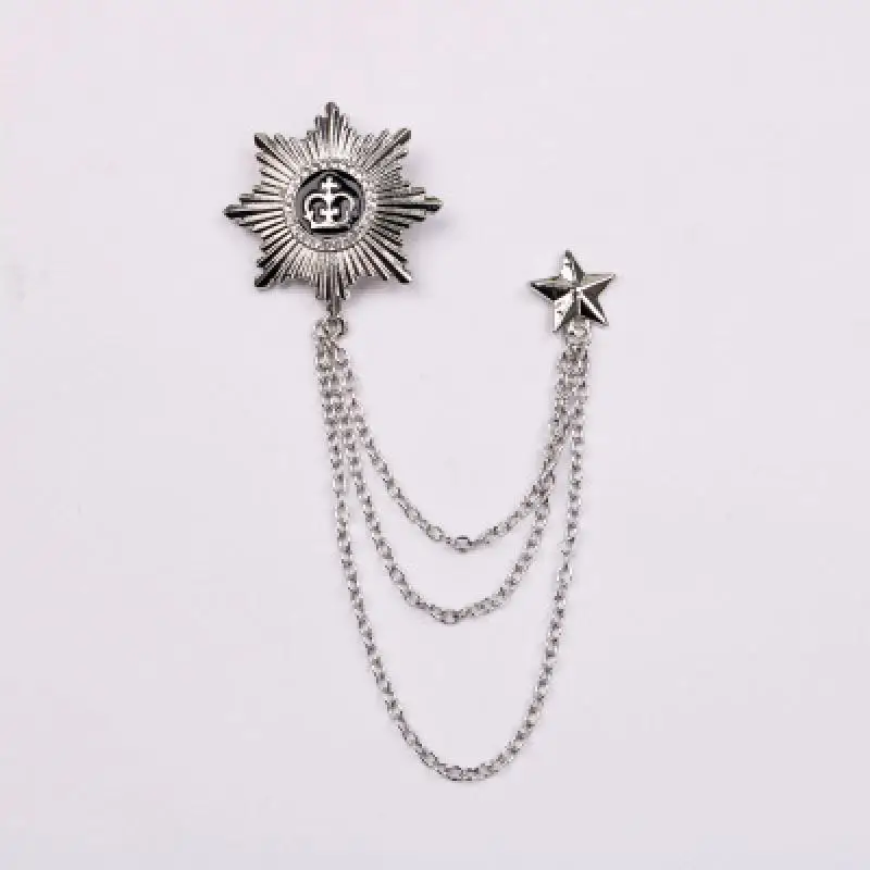 Корейский Британский Стиль Корона птица брошь в виде креста костюм тассель цепь