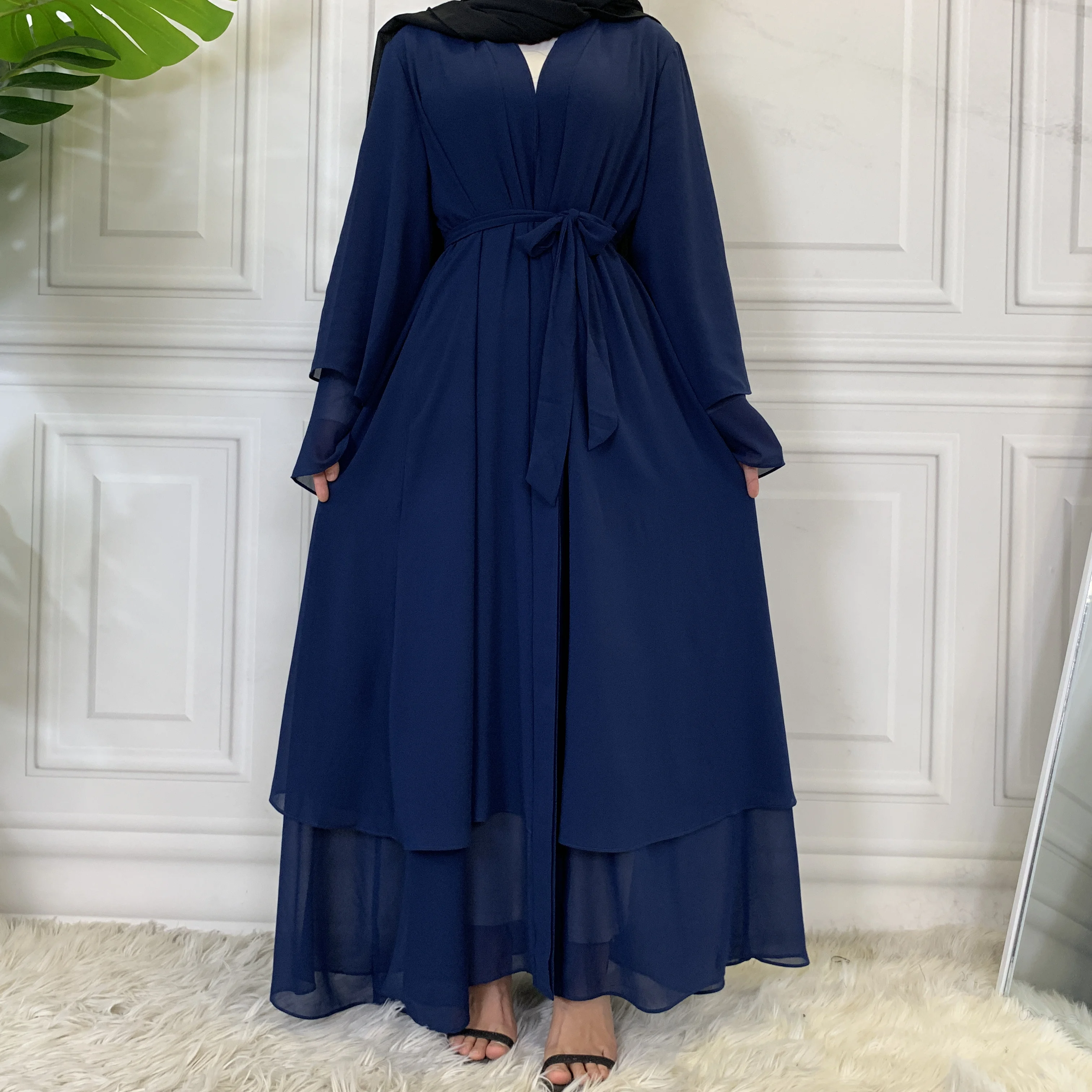 Abayas для женщин мусульманская Мода Дубай скромная одежда женский кардиган