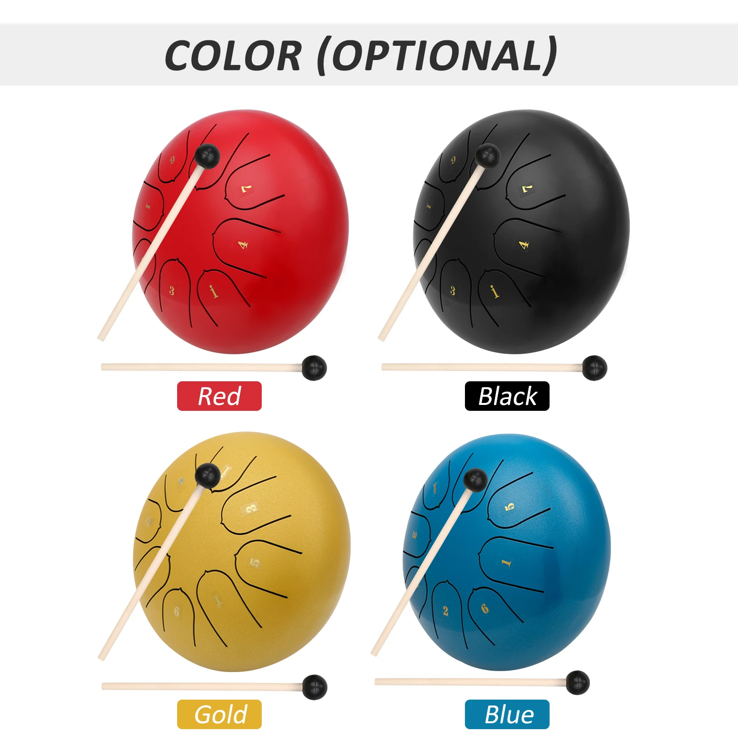 Muslady 6-inch 8 Notes C-key Mini Steel Tongue Drum Hand Pan Percussion Instrument with Drumsticks other Accessaries | Спорт и