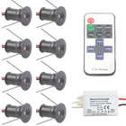 Диммируемый Точечный светильник с блоком питания IP65 1 Вт 12 В, миниатюрный Светодиодный точечный светильник, радиочастотный светильник с дистанционным управлением 15 мм, лампочка для рождественского сада