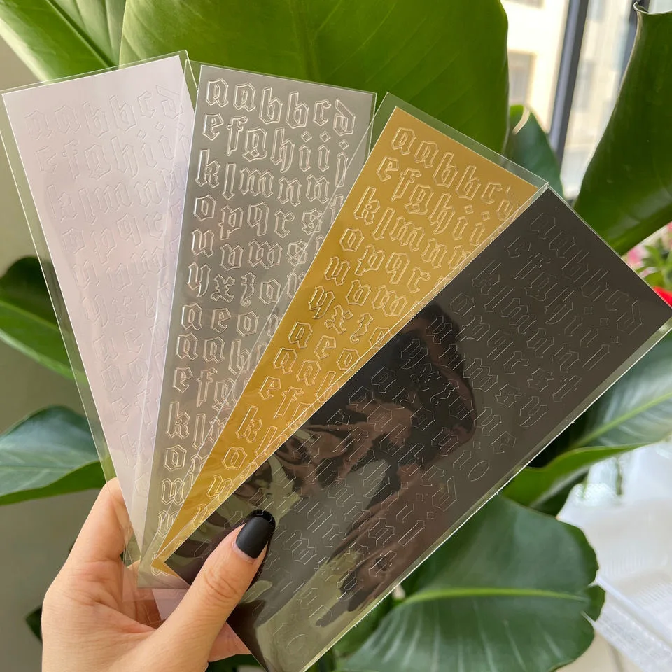 Буквы Горячие золото серебро наклейки Творческие буквы эстетические DIY