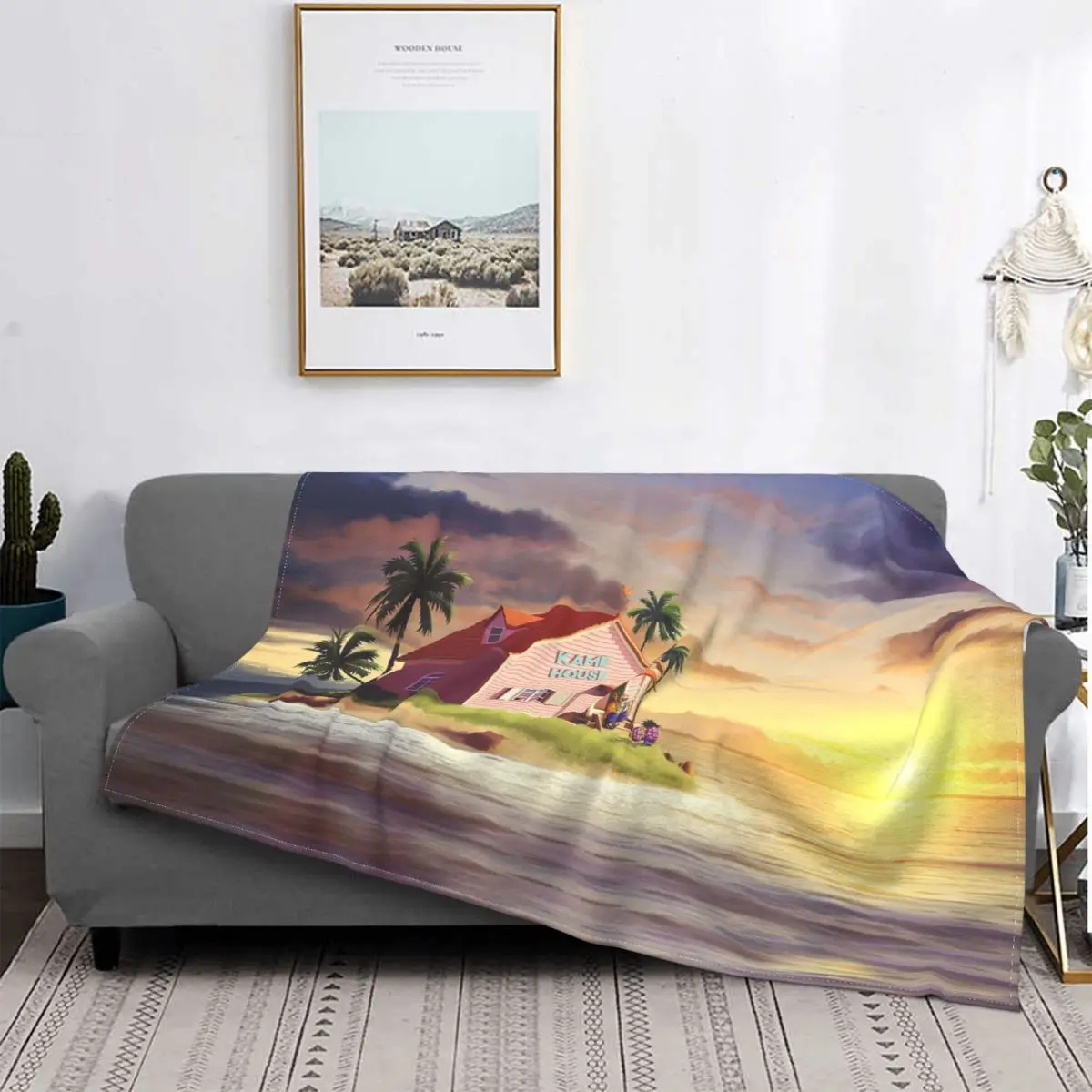 

Living Room Decor Master Roshi Kame House Son Goku Blanket Christmas Gifts For Kids Japan Anime Throw Blanket