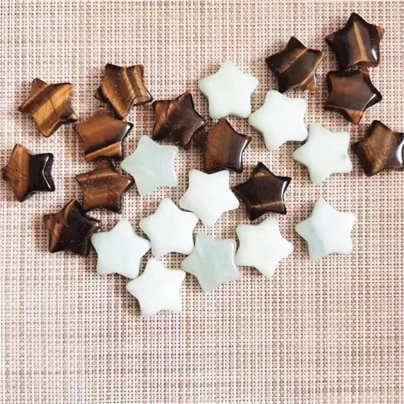 

Natural quartz folk crafts opal yellow tiger five-pointed star crystal healing stone home decoration