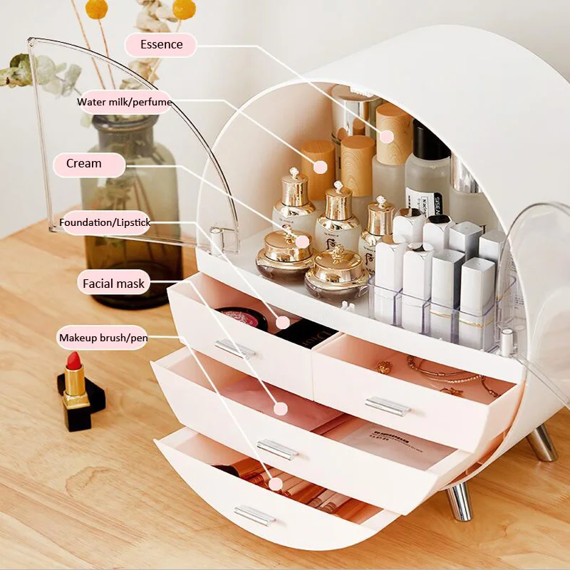 

2021 Cosmetic Storage Box Net Red Creative Dustproof Lipstick Mask Dressing Table Skin Care Products Waterproof Rack