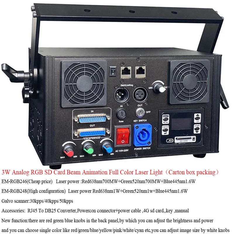 3d Rgb лазер 3 Вт Dj огни Dmx + Ilda Sd карта многоцветный 1200 видов анимационный луч