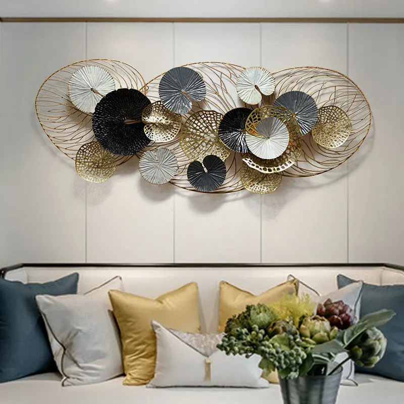 Новый китайский гостиная 3D Железные украшения стены диван фоновые дома