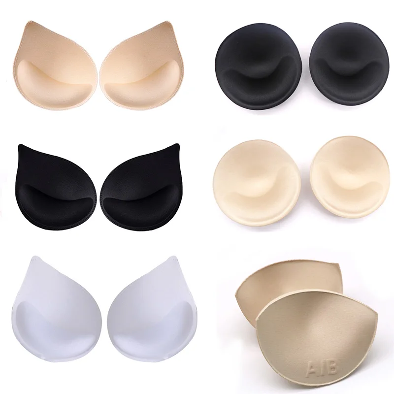 

4Pcs/2Pair Bikini Bra Pad Triangle/Round Push Up Insert Foam Pads for Swimsuit Padding Accessories Removeable Enhancer Bra Pads