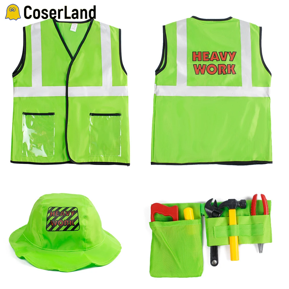 Зеленый инженерный костюм Детский комплект для ролевых игр мальчиков нарядный