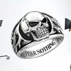 Винтажные Модные Недорогие ювелирные аксессуары, оптовая продажа ювелирных изделий из сплава с черепом, мужские кольца, кольцо на Хэллоуин для мужчин, крутые массивные кольца