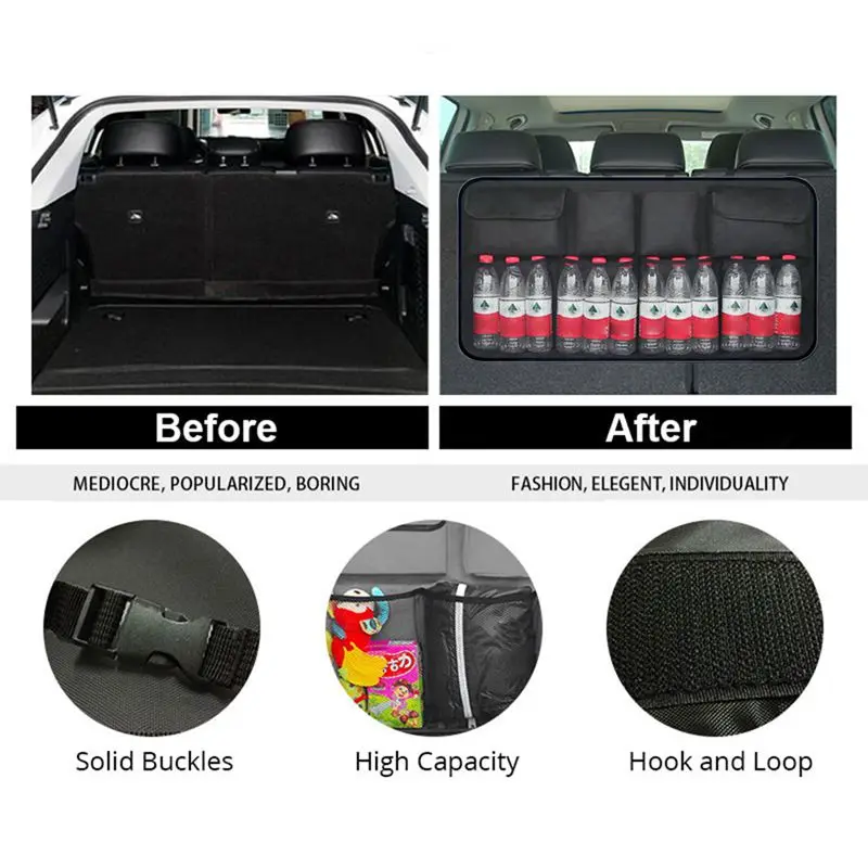 Автомобильная Задняя сумка для хранения на спинку сиденья мульти Висячие сетки