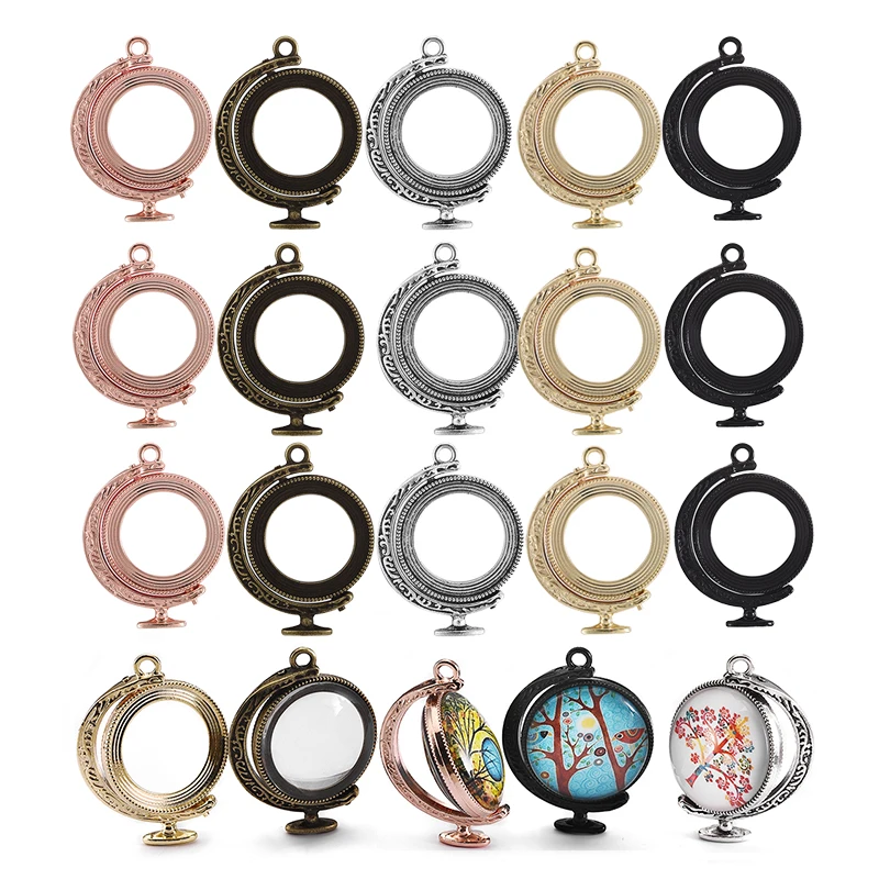 Круглые Настройки кабошона с круглым кабошоном из сплава 5 шт. 25 мм пустые