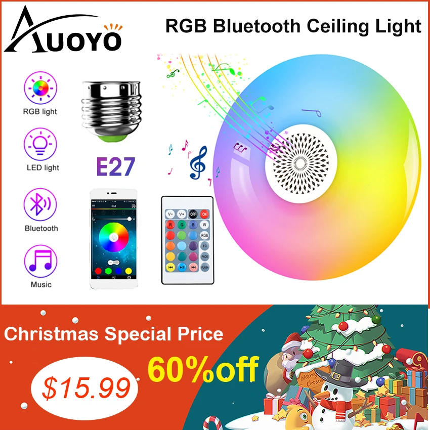Потолочный светодиодный RGB светильник Auoyo современная музыкальная лампа для