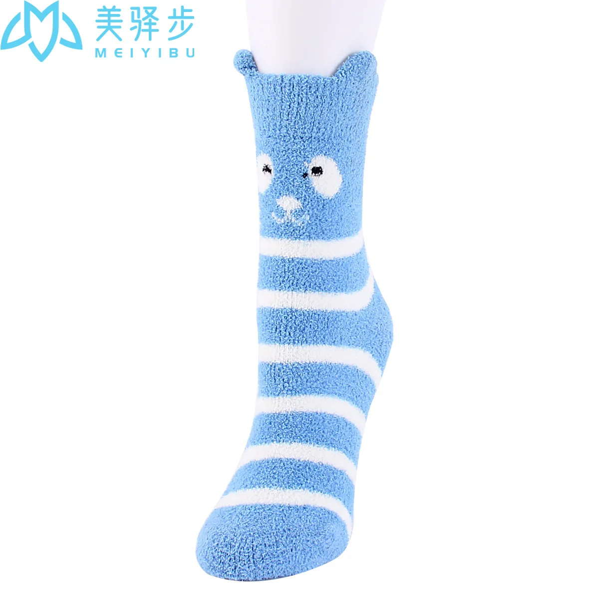 12 Pairs Per Set Cute Cartoon Fox Coral Velvet Women's Socks Thick Warm Socks Wholesale
