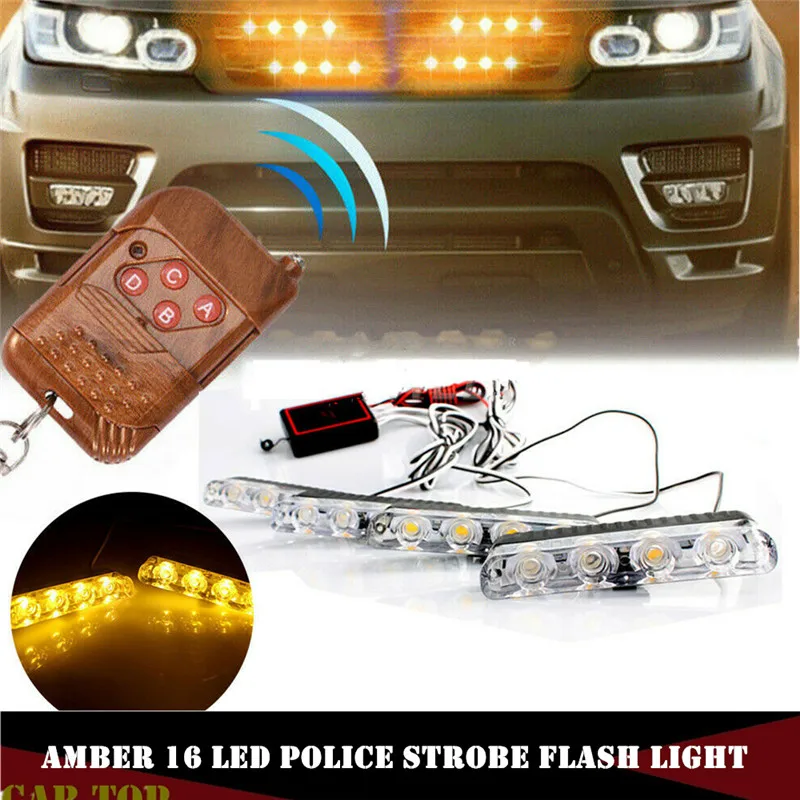CA310-Y 16LED стробоскопы для авто стробоскоп светильник для автомобиля Грузовик аварийный светильник мигающий пожарный светильник s стробоскоп мигающий светильник тире полицейский светильник - Цвет: CA310-Y