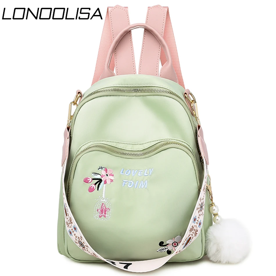 Модные женские рюкзаки из ткани Оксфорд с помпоном школьные сумки на плечо