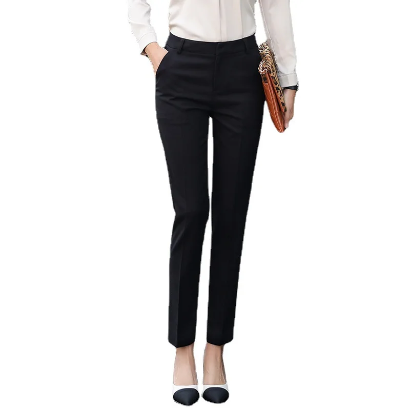 

Winter Suit Pants Women - White Collar Office Wear Occupation Pants All-Match Tapered Smoke Tube Casual Woolen Pants Woolen