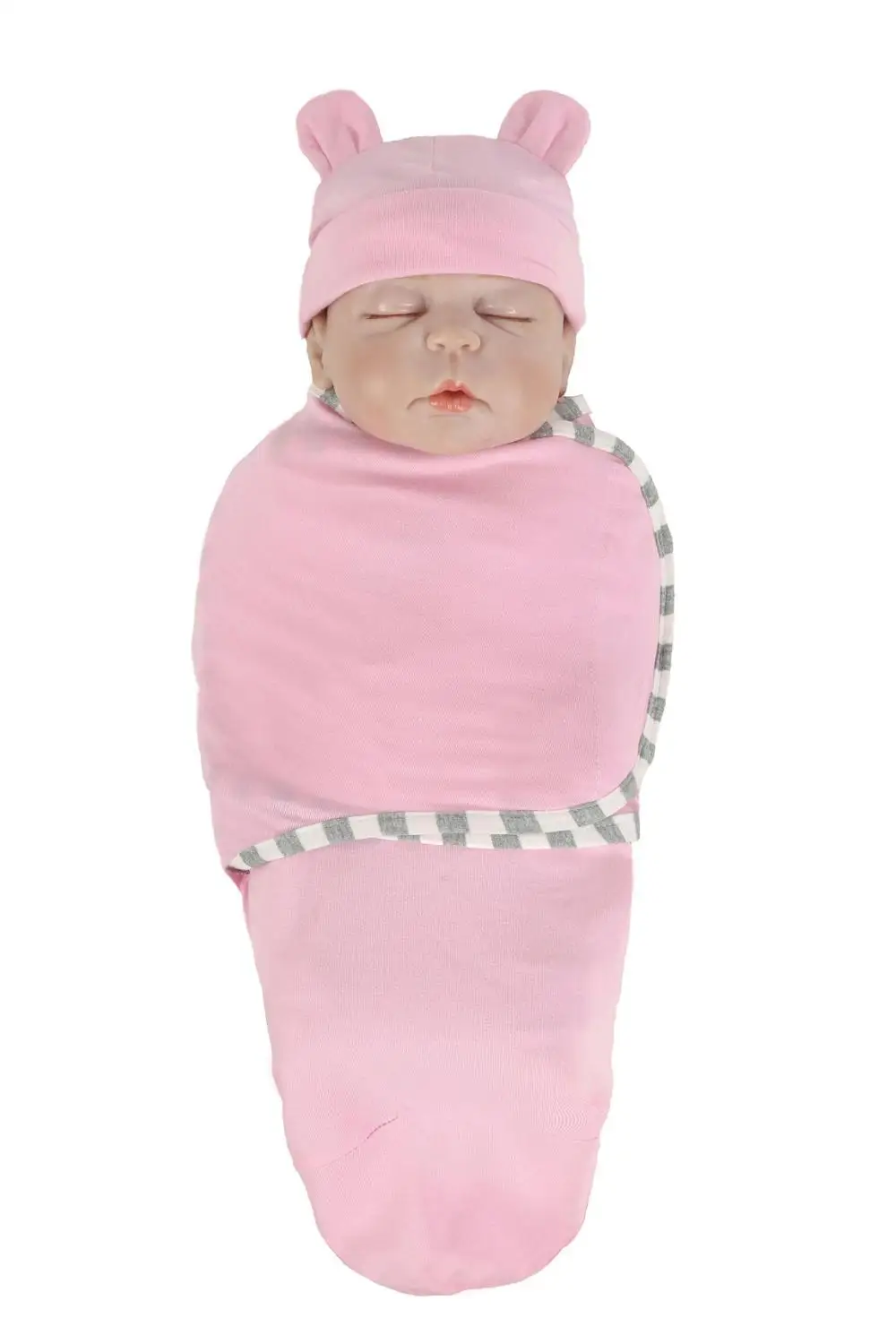 Light Pink Пеленка для новорожденных; Хлопковое полотенце для пеленания для новорожденных; одеяла для девочек и мальчиков; детский конверт; спальные мешки; шляпы - Цвет: Light Pink