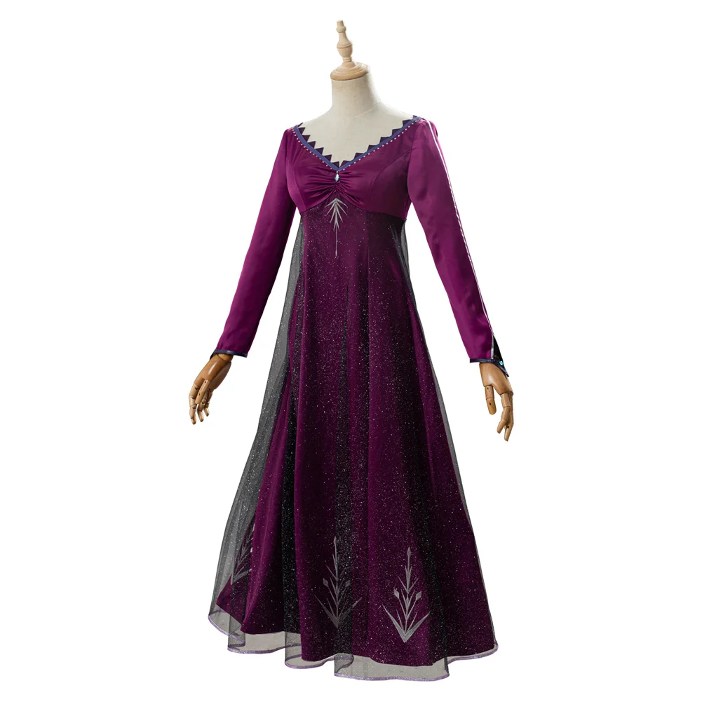 NEW Elsa Cosplay Costume Adult Women Purple Dress Halloween Carnival Costumes women girl princess dress | Тематическая одежда и