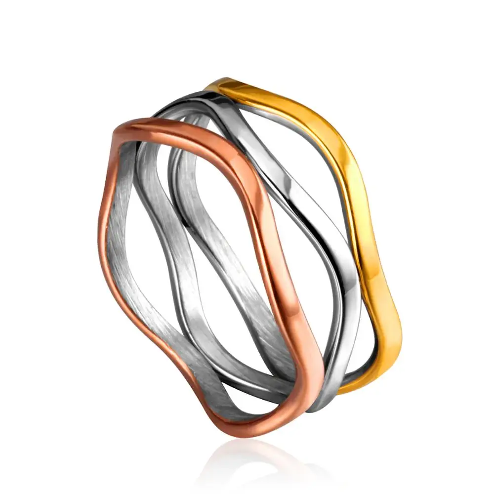 LUXUKISSKIDS элегантные обручальные кольца для женщин Новая мода 3 вида цветов женские