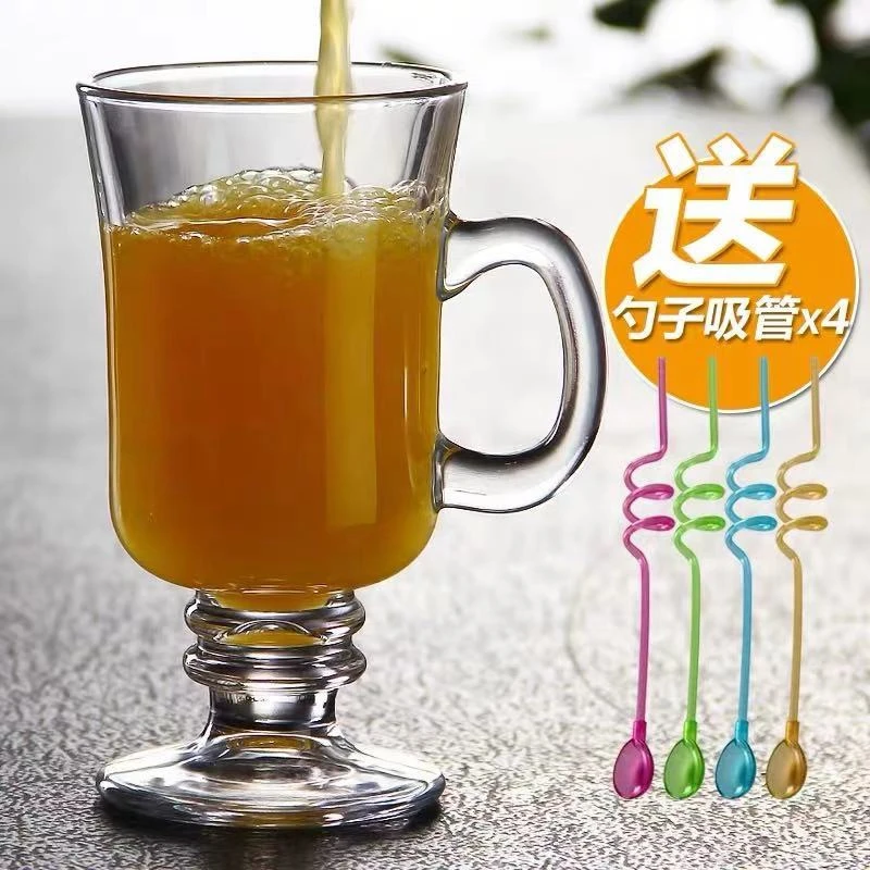 

Home Heat Resistant Milkshake Cup Thickened Fruit Juice Drink Milk Tea with Straw Glass Glass Smoothie Cup