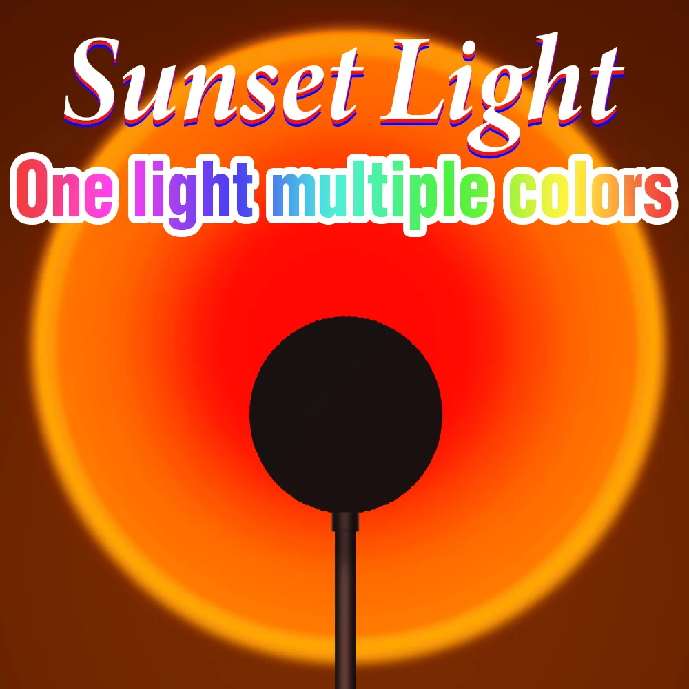 

USB-лампа С закатом, светодиодный солнечный проектор, лампочка, радужная атмосфера, ночник, фотографический фон для дома, декоративная настен...