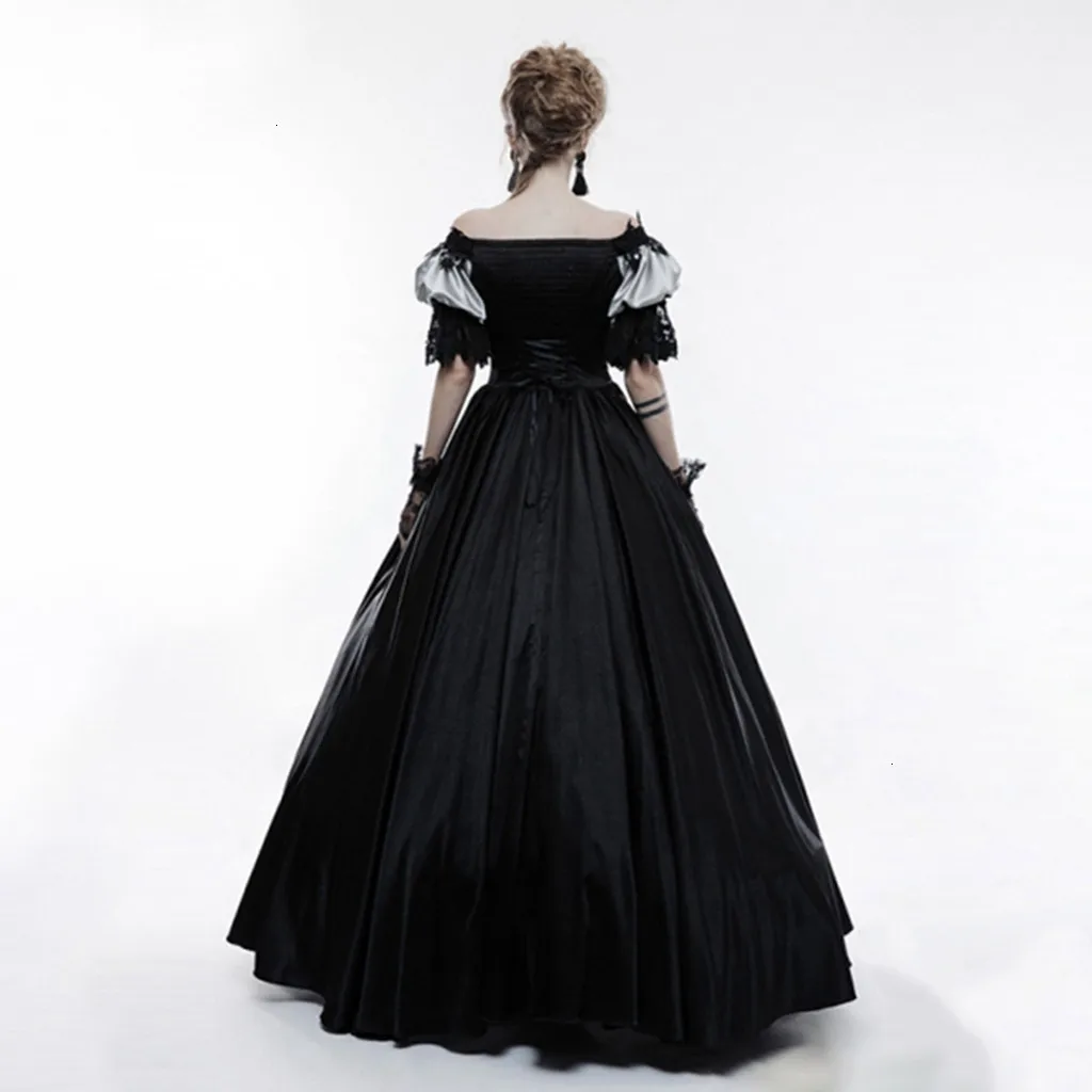 Женское винтажное платье макси с открытыми плечами в средневековом стиле