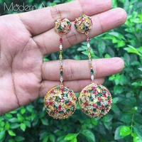 modemangel multi color flower trendy ball aaa cubic zirconia earrings women party engagement width high quality jewelry