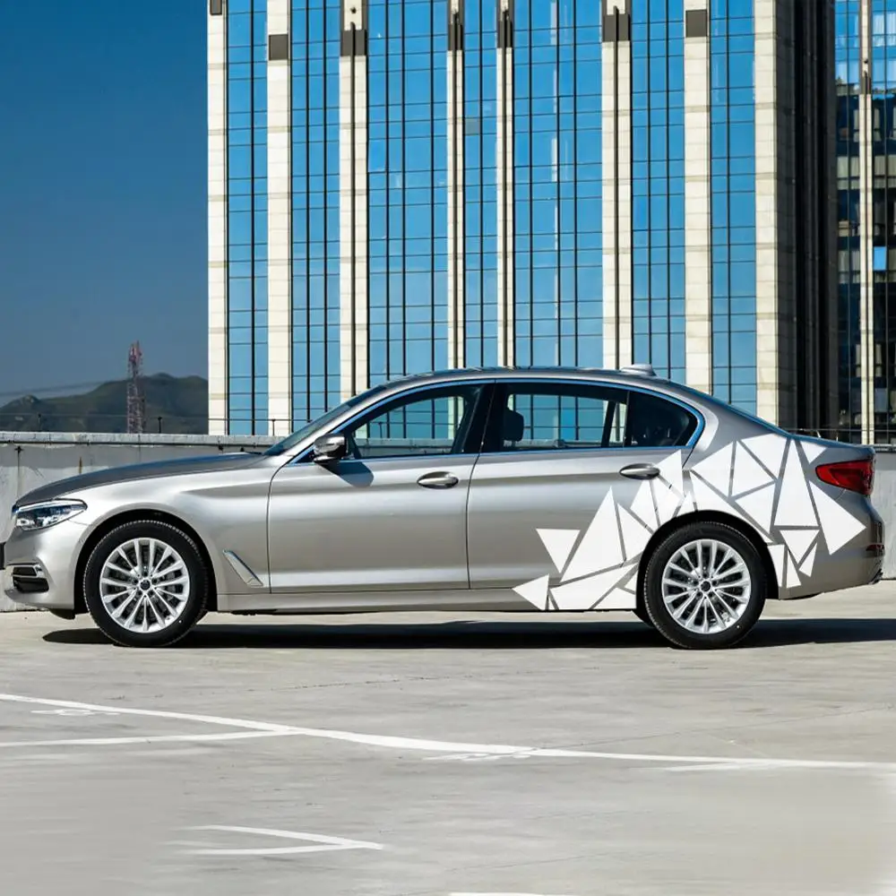 1 шт. боковая наклейка на кузов автомобиля Стикеры глянцевый черный Треугольники