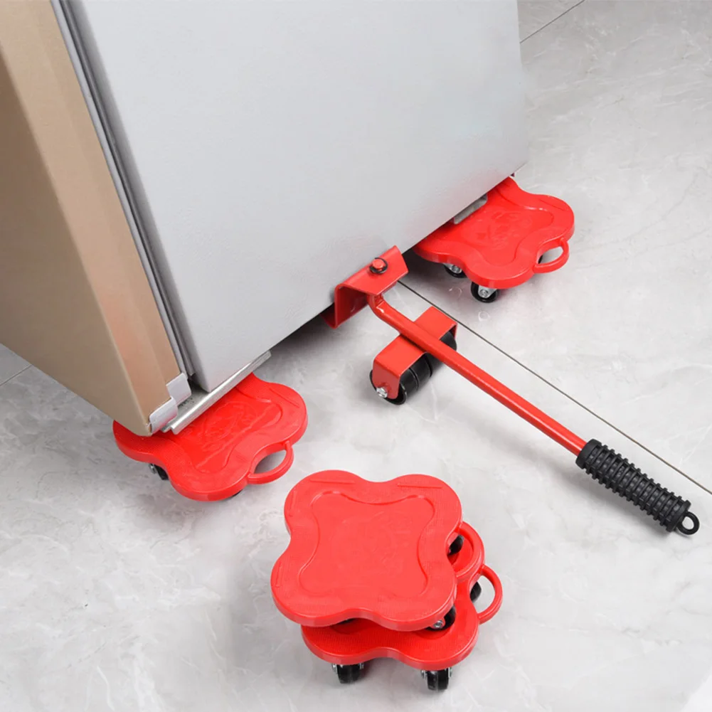 5pcs Heavy Duty Furniture Lifter Transport Tool Furniture Mover Roller 1 Wheel Bar for Lifting Moving Furniture Helper