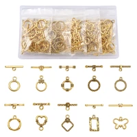 100setsbox antique tibetan style toggle clasps mixed shapes for bracelet necklace jewelry making diy links accessories