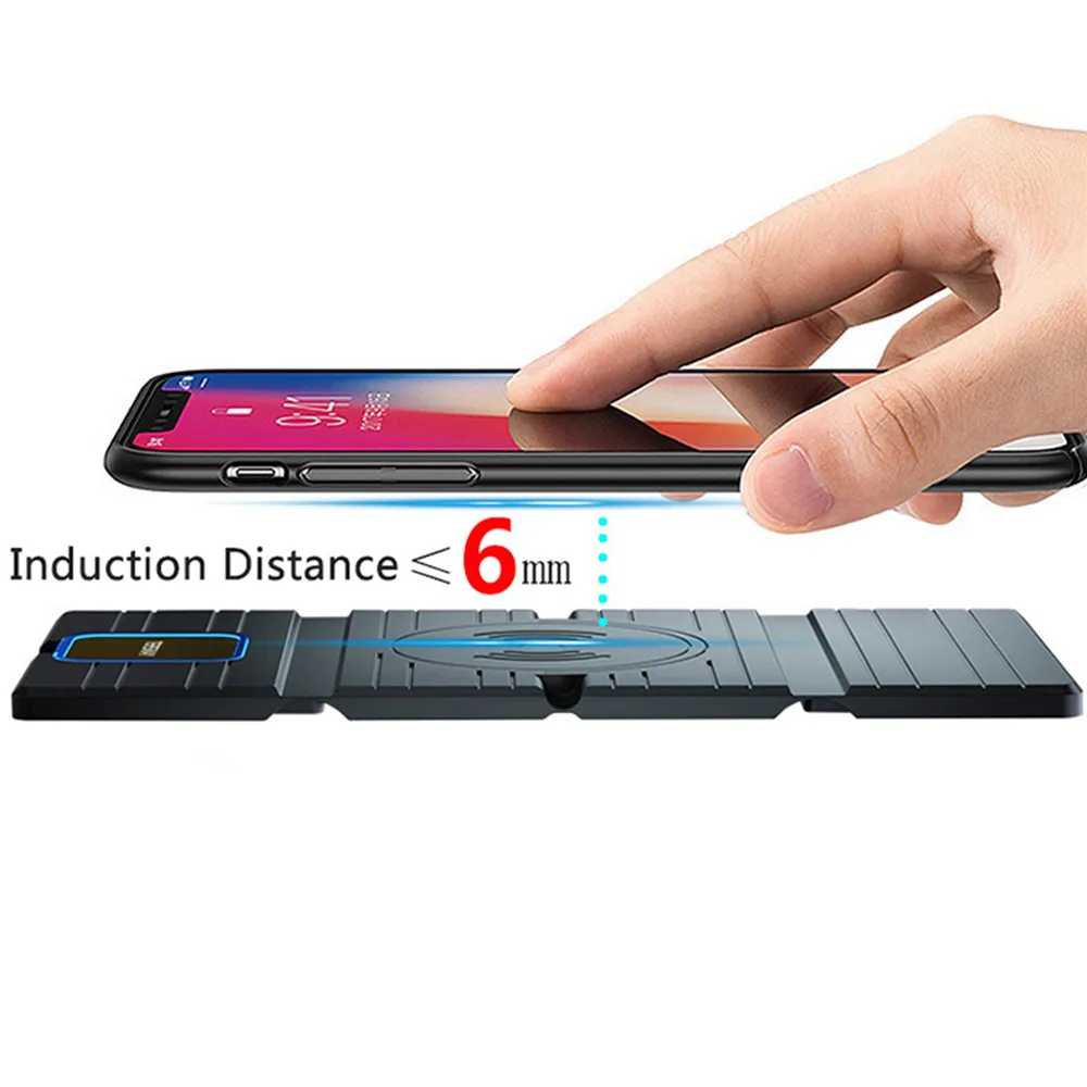 

5W/ 7.5W/10W QI Wireless Folding Charger Stand Fast Charging Pad Mat Car Charger for iPhone 11 8 Plus XR XS Samsung HUAWEI