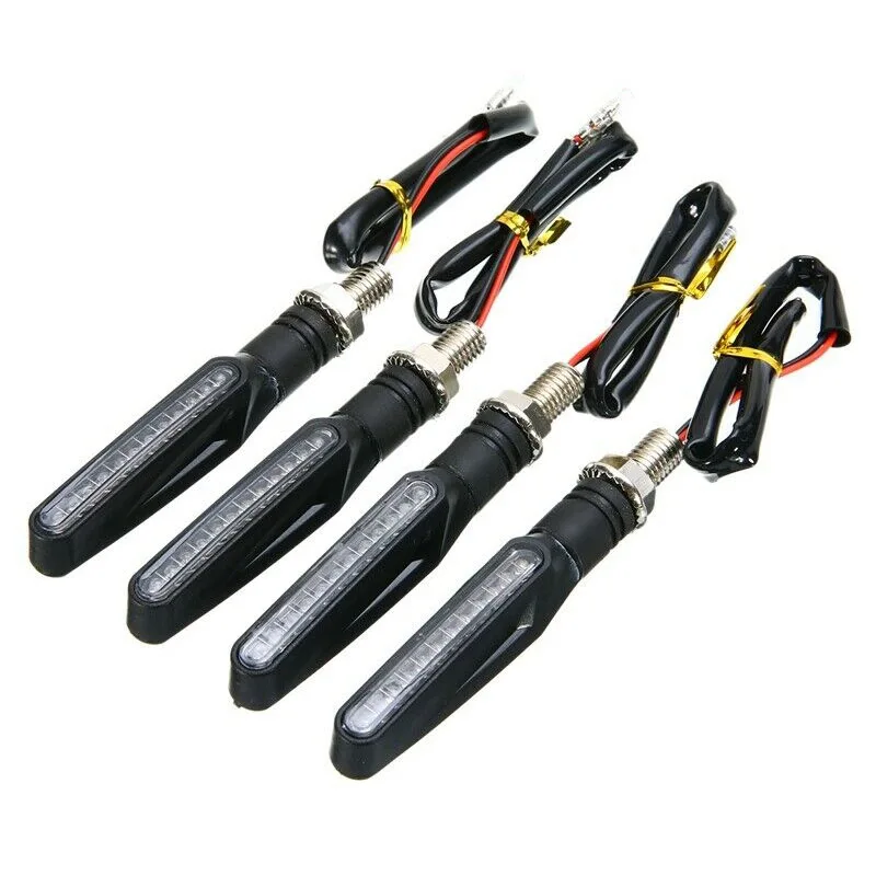 DERI 4 шт. 12LED лампа для мотоцикла, сигнальная лампа, последовательный плавный световой индикатор, светильник, мигающий индикатор