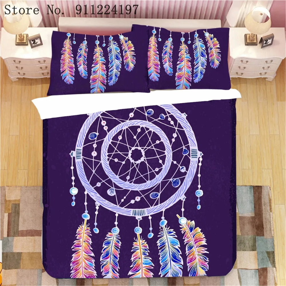 

Dreamcatcher Duvet Cover 3D Digital Print Bedding Feather Bedding Set Bohemia Bedding Cover Set Kids Bedding with Pillow Shame