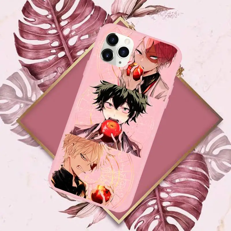 

Anime My hero academia Phone Case Candy Color for iPhone 6 7 8 11 12 s mini pro X XS XR MAX Plus
